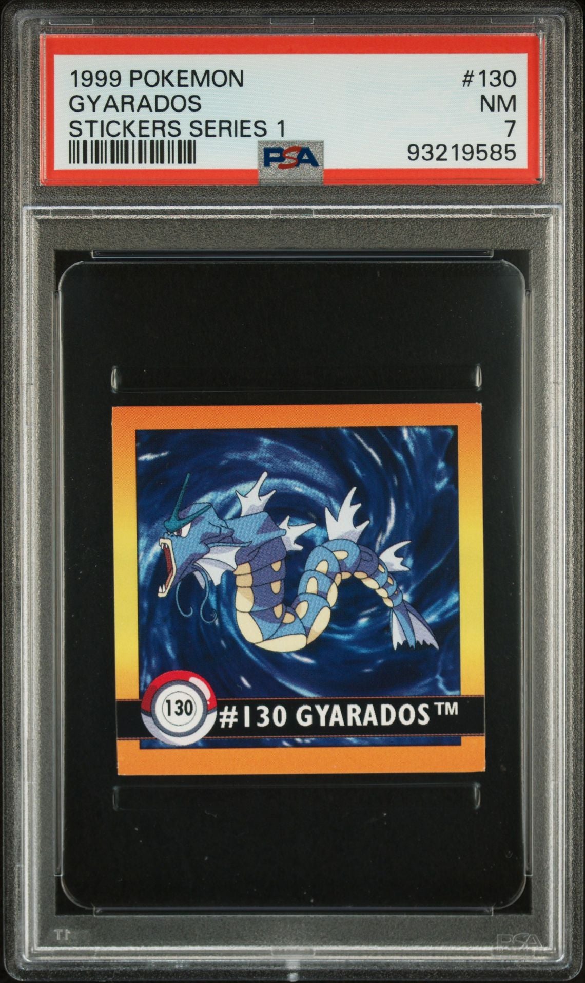 1999 POKEMON STICKERS SERIES 1 #130 GYARADOS PSA 7