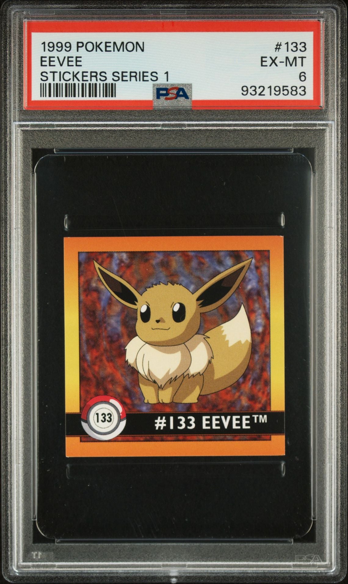 1999 POKEMON STICKERS SERIES 1 #133 EEVEE PSA 6