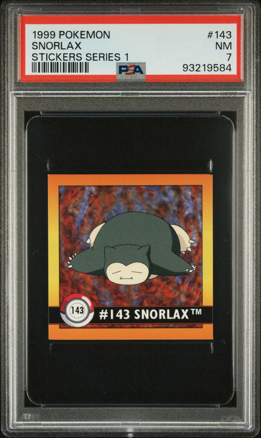 1999 POKEMON STICKERS SERIES 1 #143 SNORLAX PSA 7