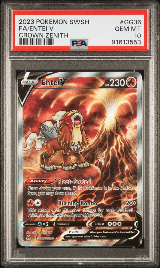 2023 Crown Zenith: Galarian Gallery - Entei V #GG36 PSA 10