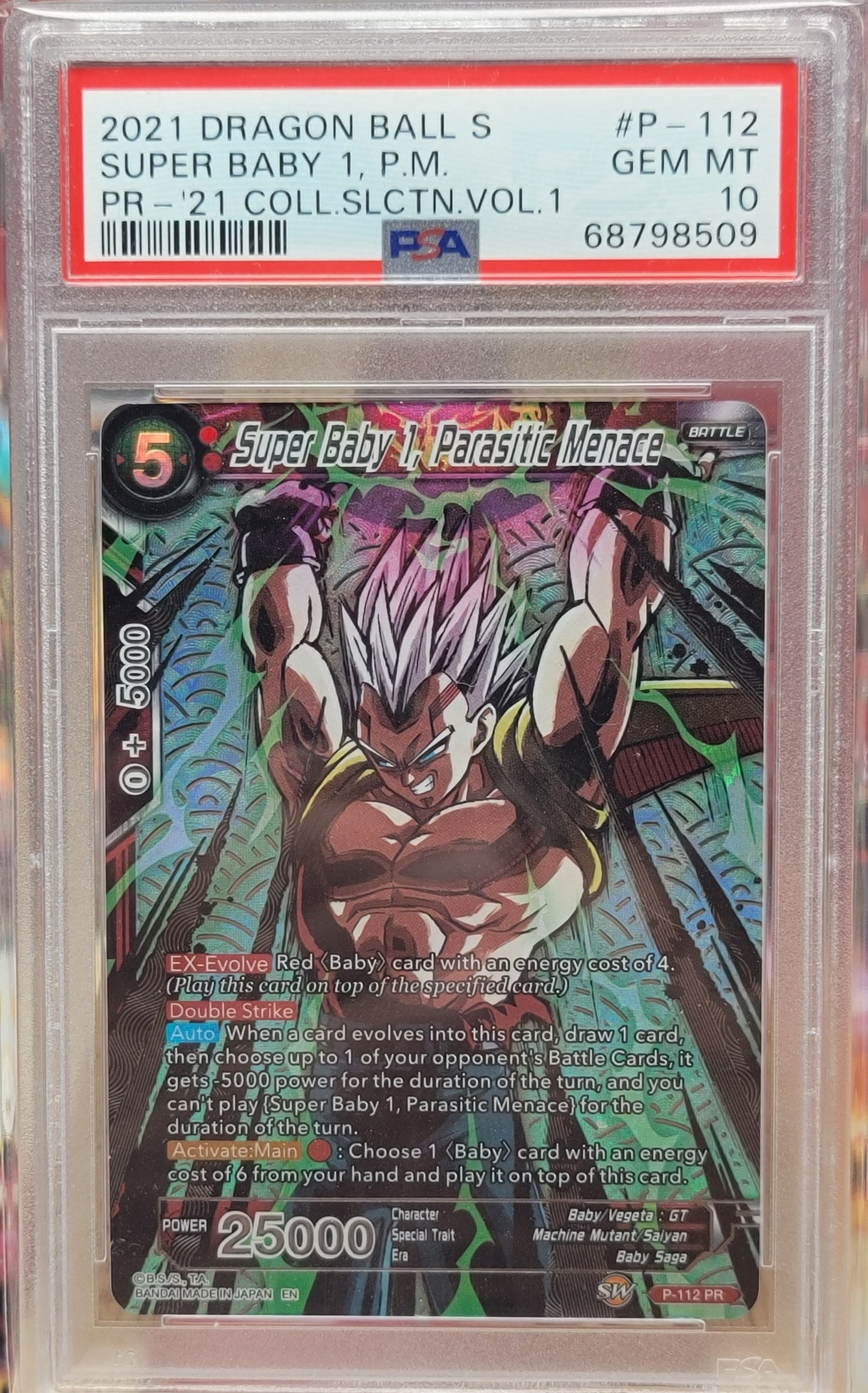 2021 Dragon Ball Super Collector's Vol. 1 - Super Baby P-112 - Parasitic Menace PSA 10