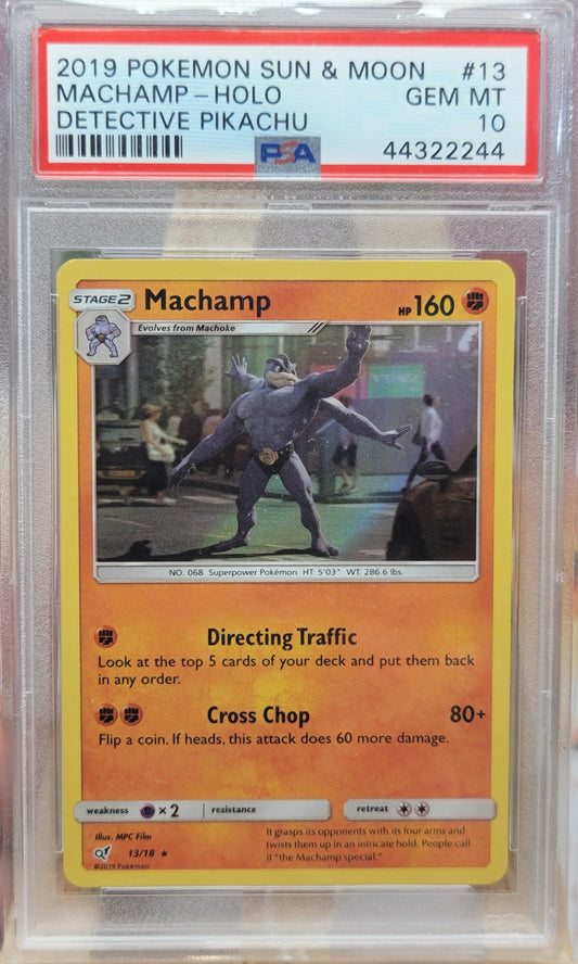 2019 Detective Pikachu - Machamp #13 PSA 10