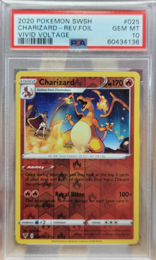 2020 Sword & Shield Vivid Voltage - Charizard #25 PSA 10