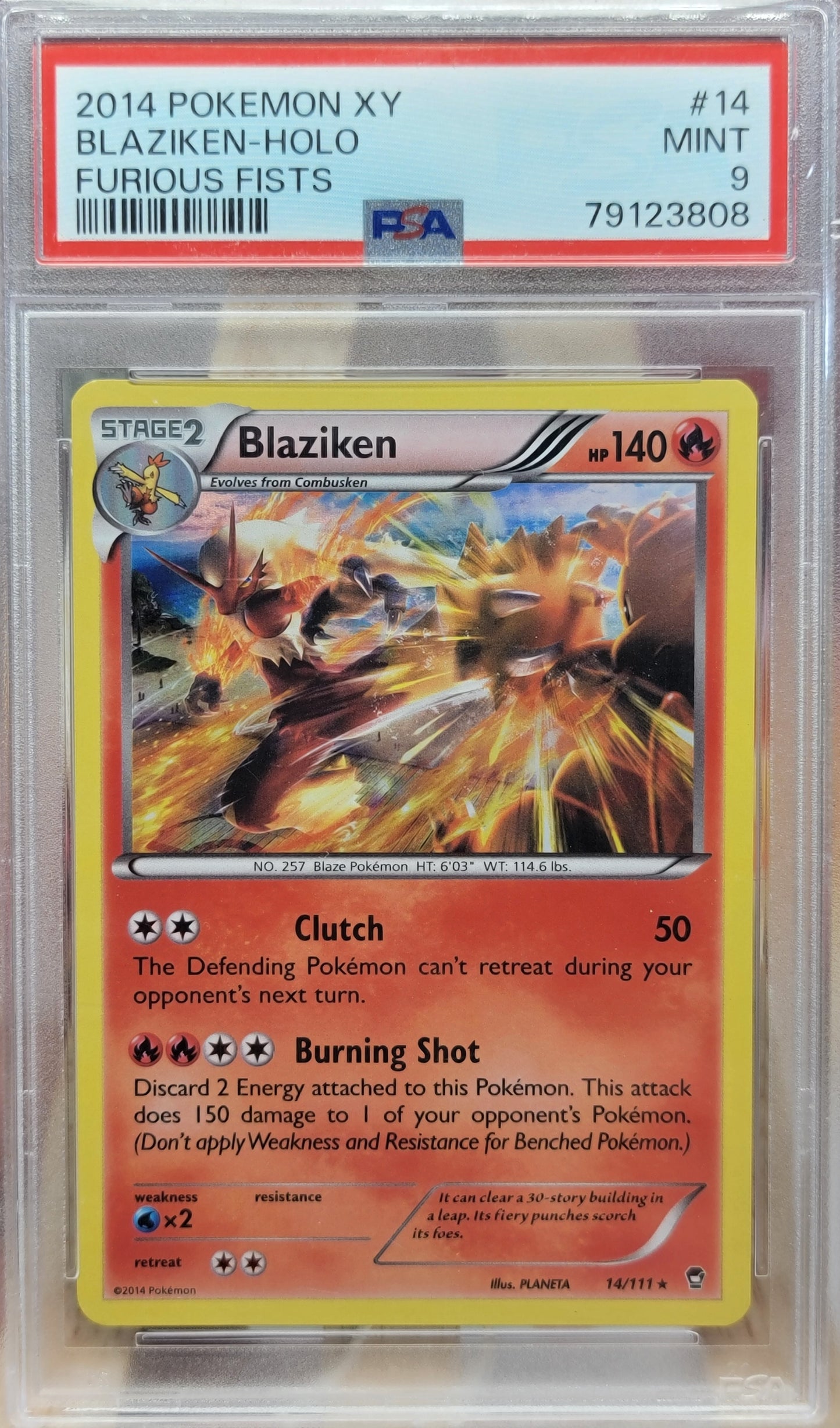 2014 XY Furious Fists - Blaziken #14 PSA 9