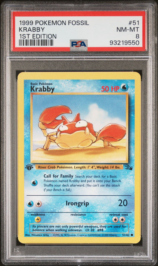 1999 Fossil - Krabby #51 1st Edition PSA 8