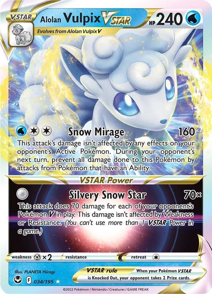 2022 Silver Tempest - Alolan Vulpix VSTAR 34/195