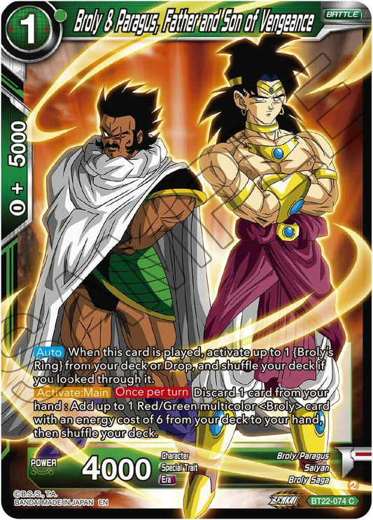 Broly & Paragus, Father and Son of Vengeance-Critical Blow BT22-074 C