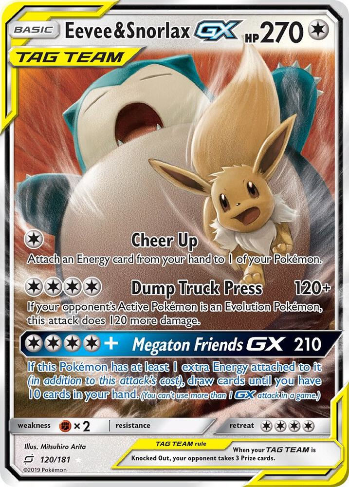 2019 Team Up - Eevee & Snorlax GX 120/181