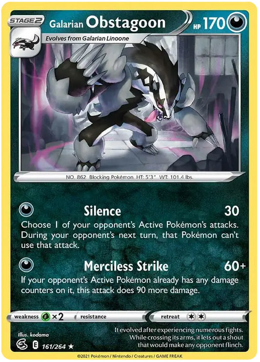 2021 Fusion Strike - Galarian Obstagoon 161/264