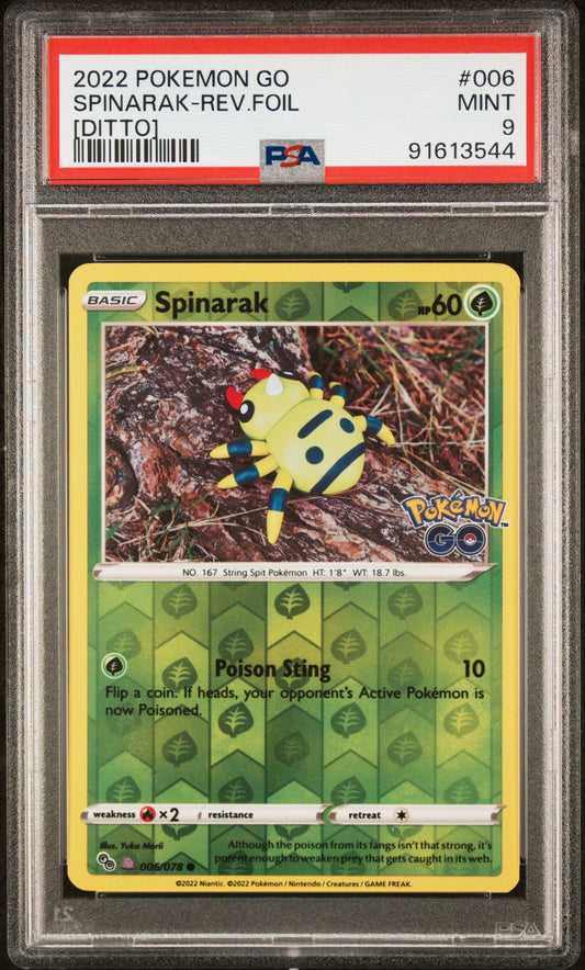 2022 Pokémon GO - Spinarak #6 (Ditto) PSA 9