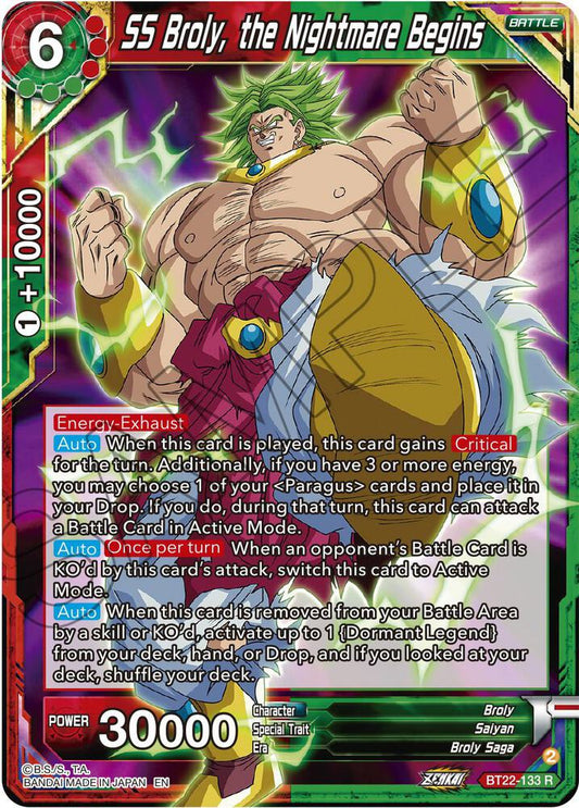 SS Broly, the Nightmare Begins-Critical Blow BT22-133 R