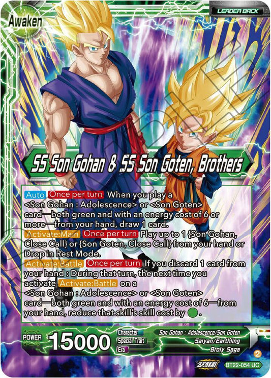 SS Son Gohan & SS Son Goten, Brothers BT22-054 UC