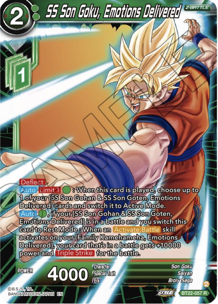 SS Son Goku, Emotions Delivered - Critical Blow BT22-057 R (Foil)