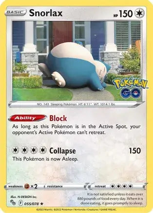 2022 Pokémon GO - Snorlax 55/78