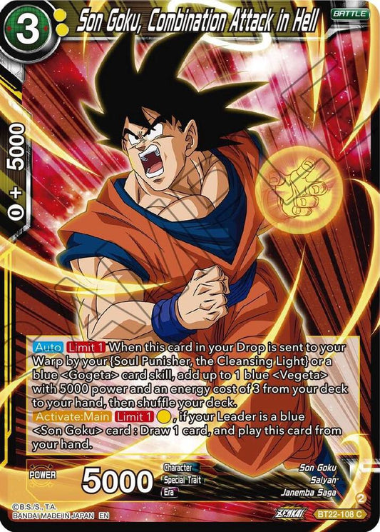 Son Goku, Combination Attack in Hell - Critical Blow BT22-108 C