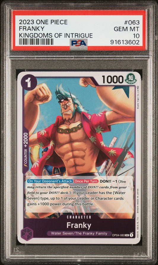 2023 One Piece Kingdoms Of Intrigue - Franky OP04-063 PSA10