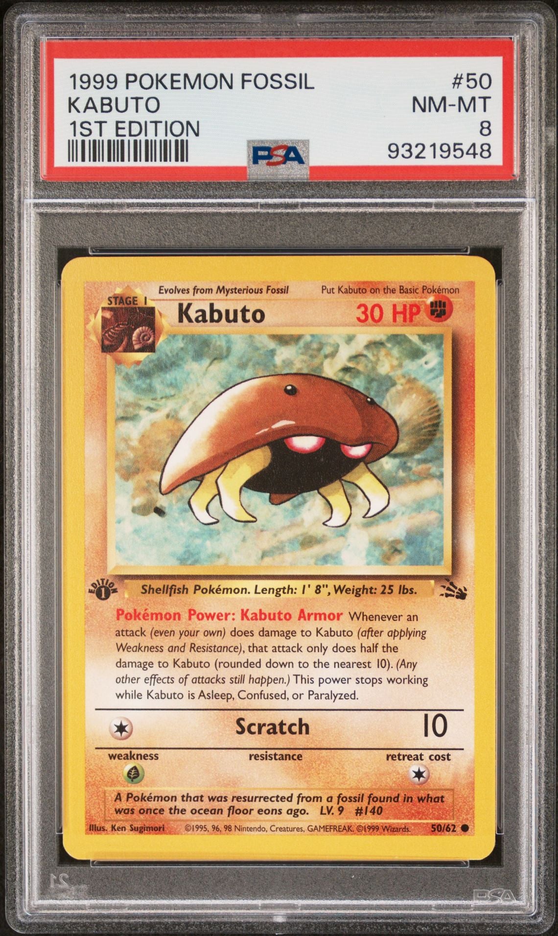 1999 Fossil - Kabuto #50 1st Edition PSA 8